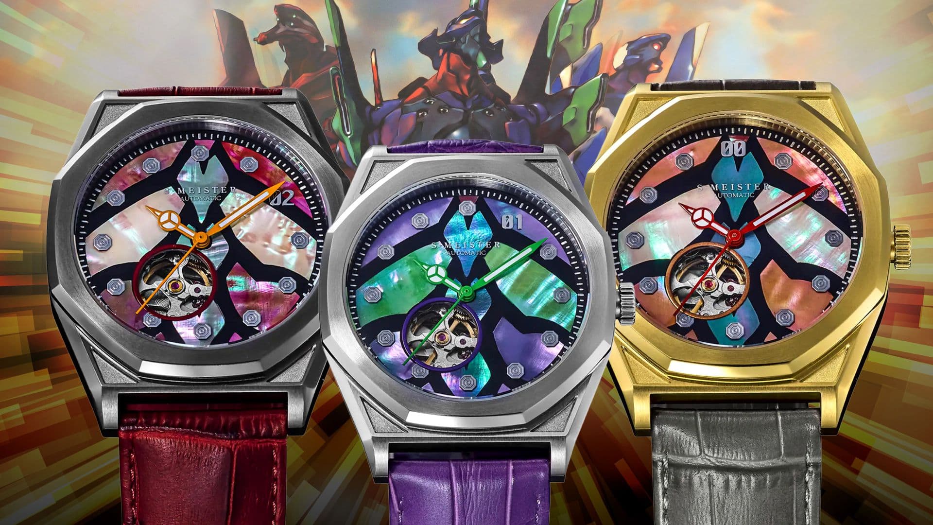 Evangelion Unveils 3 Limited-Edition Mecha Watches Worldwide